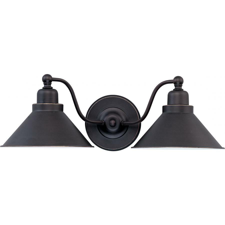 60-1711 Nuvo Bridgeview Transitional Wall Sconce, (2) A19 Lamp, 120 V AC, Mission Dust Bronze Housing