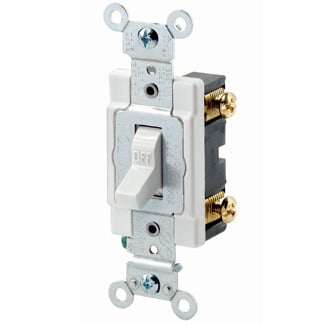 1221-SW Grounding AC Quiet Toggle Switch, 120/277 V AC, 20 A, 800 W, 1000 VA Power Rating