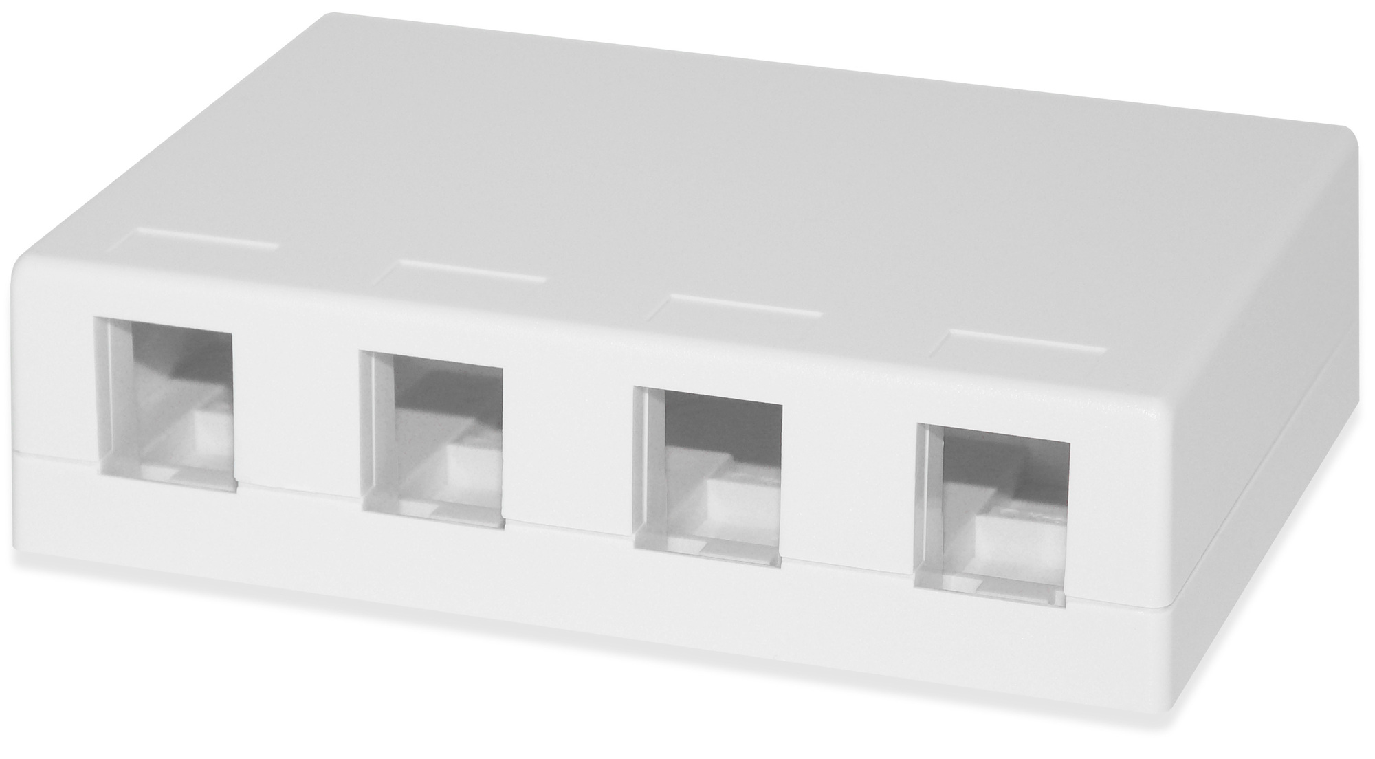 SMKL-4-WH 4-Port Low Profile Multimedia Box, For Use With Data, Multimedia, Voice and Fiber Module, Surface Mount, High Impact Thermoplastic