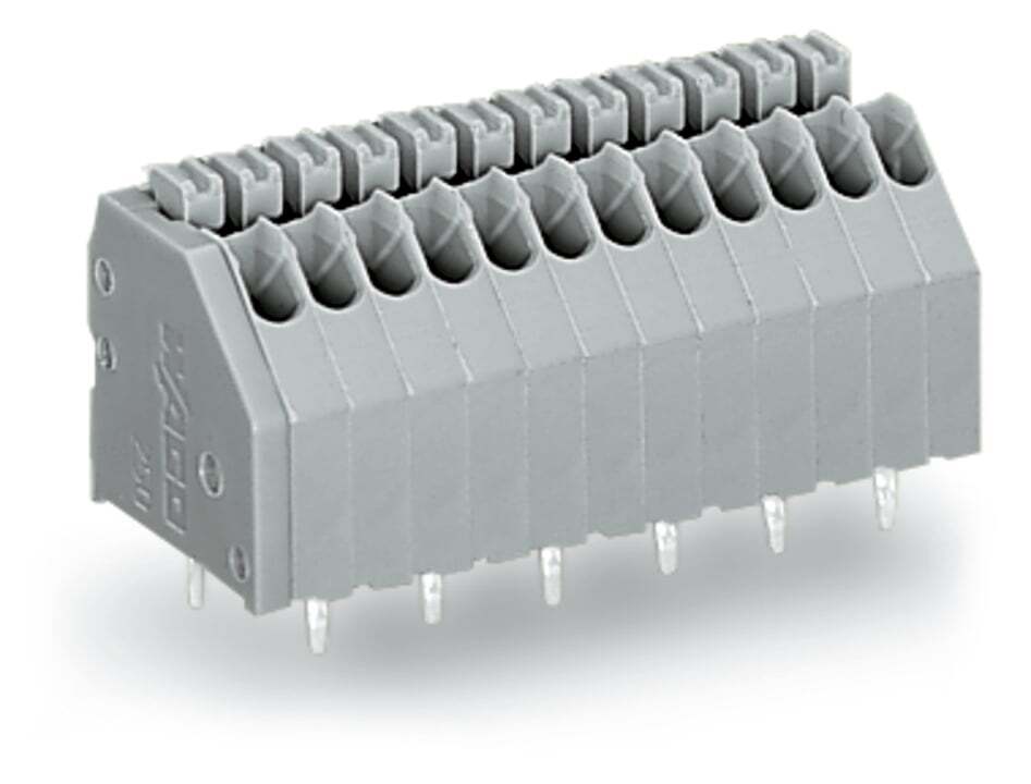 250-406 Push Button PCB Terminal Block, 320 V, 4 A, 24 to 20 AWG Wire, 6 Poles