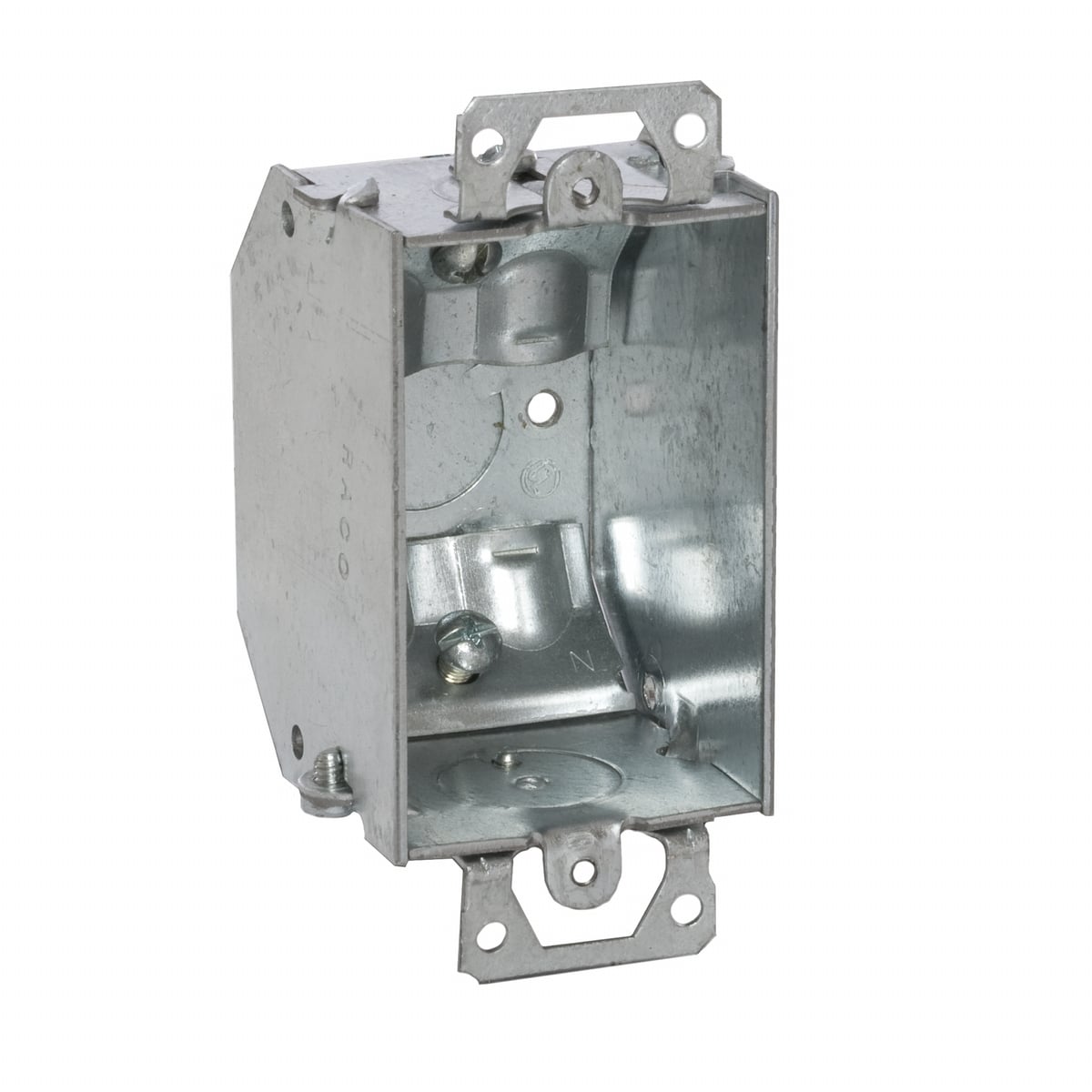 471 Gangable Switch Box, Steel, 10.5 cu-in Capacity, 1 Gangs, 1 Outlets, 5 Knockouts, 2 in H x 4.22 in W x 2.25 in D