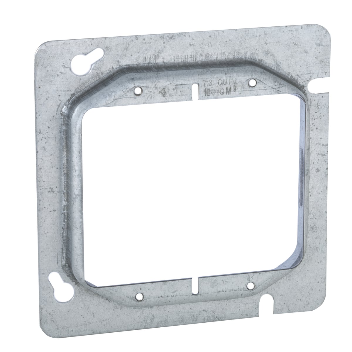 818 2-Device Raised Box Cover, 4-11/16 in L x 4-11/16 in W x 0.63 in D, Receptacle/Switch Cover, Drawn Steel