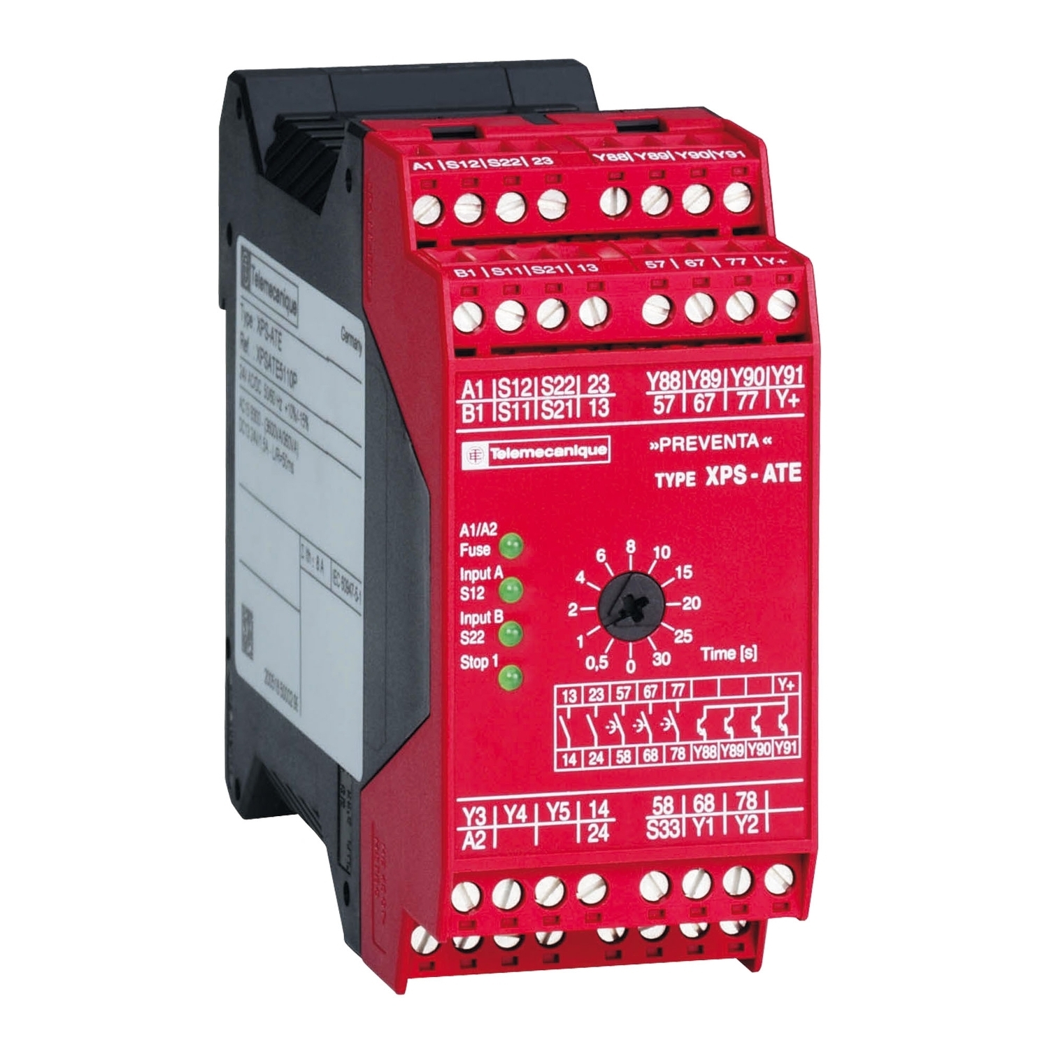 XPSATE5110 Preventa Safety Relay With Timing Function, 2NO-3NO 2 Form A/3 Form A Contact, 24 V DC V Coil