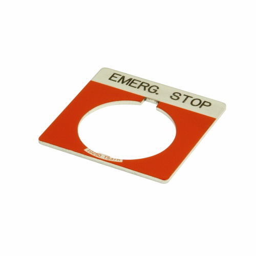 10250TS13 Standard Legend Plate, 0.1 in H x 1.7 in W, Square Plate, Red Field