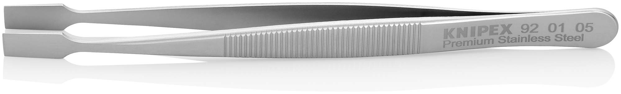 Premium Stainless Steel Gripping Tweezers-Blunt Tips, 4 3/4 in., 0.17 mm TT, 6.00 mm TW