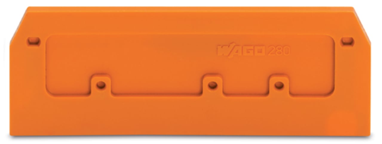 280-371 End and Intermediate Plate, For Use With Rail Mounted, Polyamide, Orange