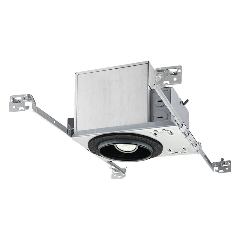 IC4AL 10LM 30K 90CRI FL 120 FRPC Adjustable New Construction Round Slope Downlight Housing With Trim, LED Lamp, Insulated Insulation, 120 V AC, 4-1/2 in Ceiling Opening, Aluminum Housing
