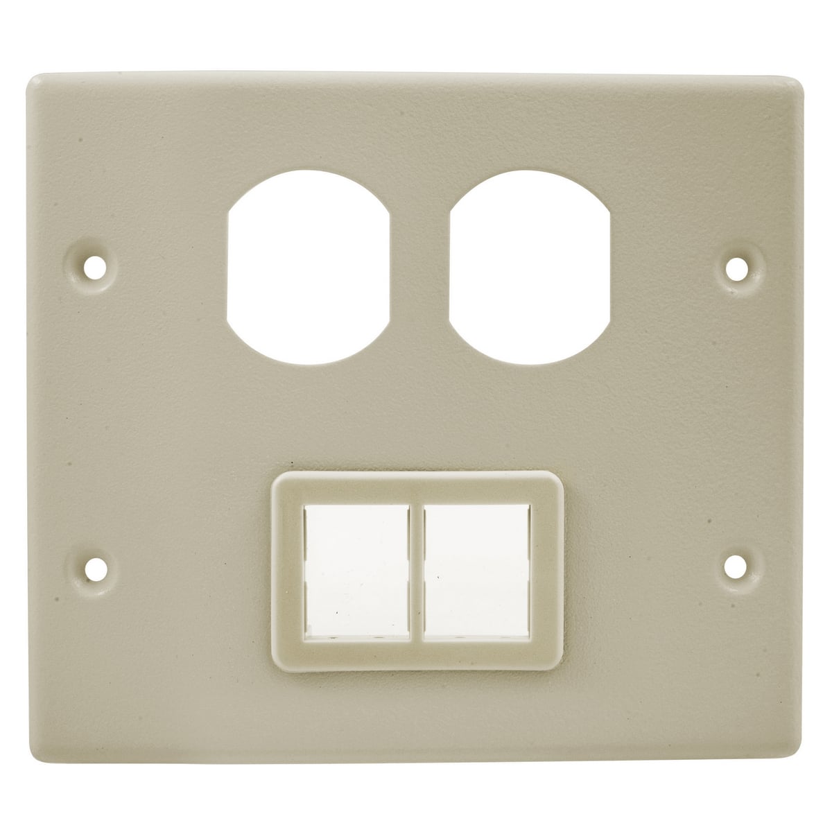 HBL4747BTIV HBL4750 2-Gang 1-Duplex Opening Standard Cover Plate, For Use With HBL4750 Series Metal Raceway, Roll Formed Steel, Ivory
