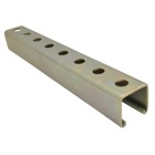 Channel, 14 Gauge, 1-1/2 Inch x 3/4 Inch, Length 10 Feet, Hot-Dip Galvanized Steel with Punched 9/16 Inch Holes on 1-1/2 Inch Centers