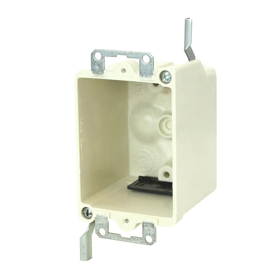 9331-EW FiberglassBOX Non-Conductive Non-Metallic Switch/Receptacle Box With Knockouts, Fiberglass Reinforced Polyester, 14 cu-in Capacity, 1 Gang, 2 Outlets, 4 Knockouts, 2-3/8 in W x 2-1/2 in D x 3-1/4 in H