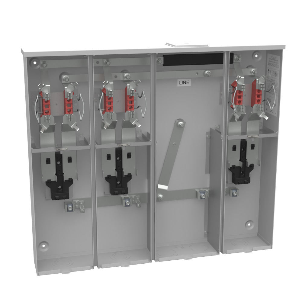 U5903-X-KK 4 Term, Ringless, Large Closing Plate, Horn Bypass, 3 Position, 3-125 Amp, Main Breaker Provision, 22 kAIC