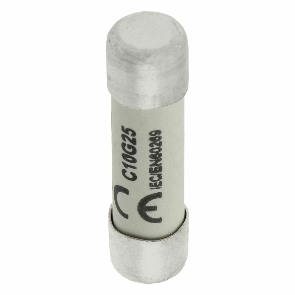 C10G25 Cylindrical Low Voltage Fuse, 25 A, 500 V AC, 120 kA Interrupt, Class: GL/GG/C, Cylindrical Body