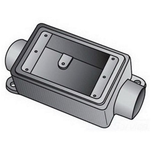 FSC150 Type FSC Heavy Duty Shallow Device Box With Internal Ground Screw, Feraloy Iron Alloy, 21 cu-in Capacity, 1 Gangs, 2 Outlets, 2 Knockouts, 4-11/16 in H x 2-15/16 in W x 2-3/8 in D