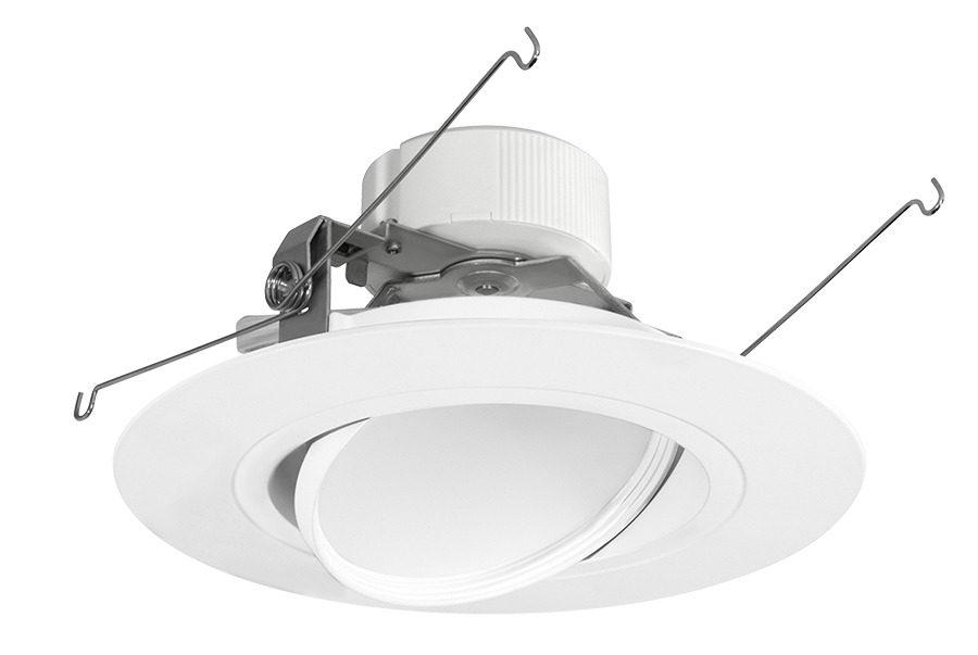 DLED6AR14YY 6 in Round Adjustable Retrofit Downlight, 12 W Fixture, 120 V AC, Die Cast Aluminum Housing