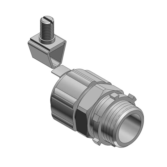 5232GR T&B External Bonding Non-Insulated Straight Grounding Connector With Revolver Lug, 1/2 in Trade, Steel, Chromate Coated/Electro-Zinc Plated