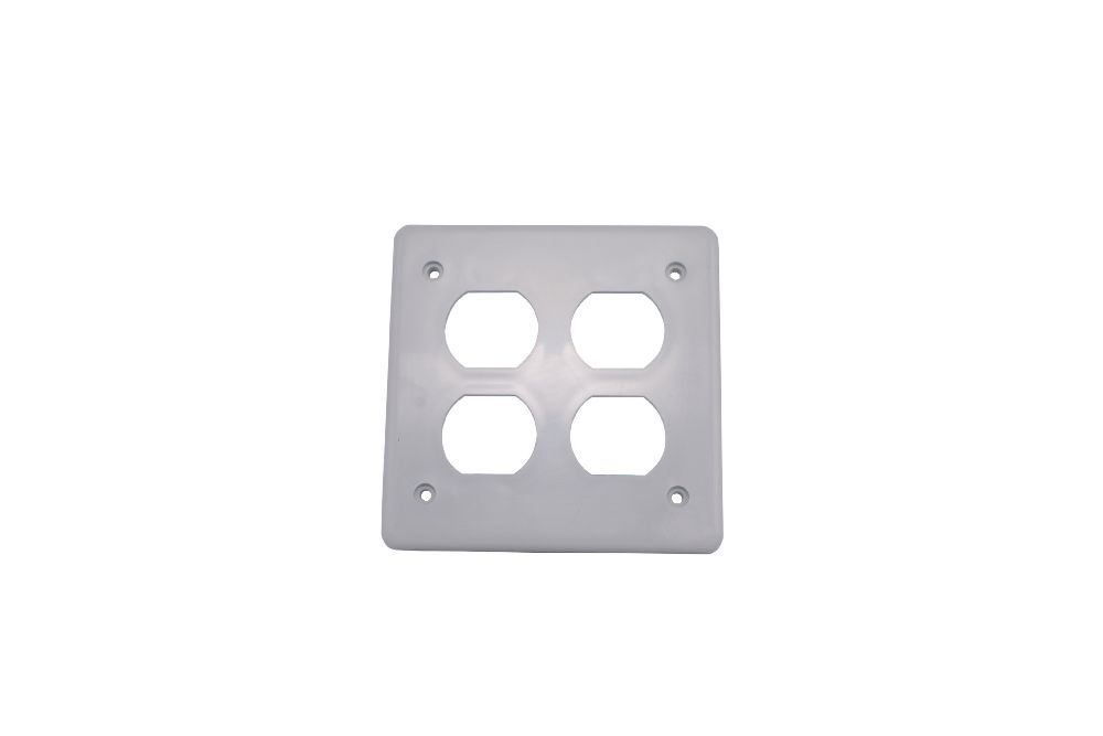 077362 Scepter F Series Cover Plate With (4) 6-32 x 3/4 Pan Comb "F" Screws, 4.785 in L x 4.785 in W, Duplex Receptacle Cover, PVC