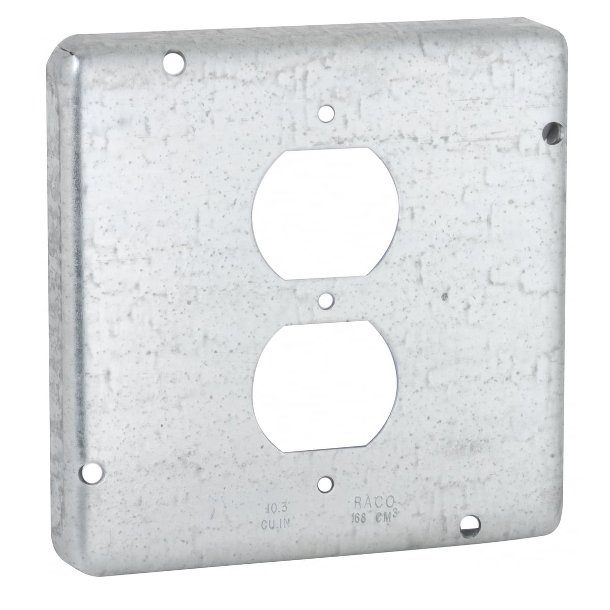 972 Square Exposed Work Cover, 4.69 in L x 4.69 in W x 1/2 in D, Steel