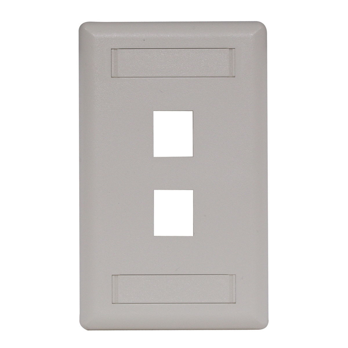 IFP12OW Molded Rear Load Standard Keystone Faceplate, 1 Gangs, 2 Ports, Phone/Data/Multimedia Module, Fastened Mount, High-Impact Thermoplastic
