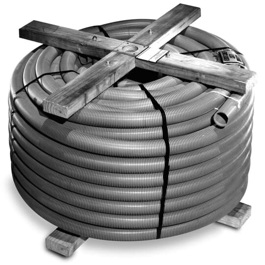 11811-250 Carlon P&C Flex Corrugated Non-Metallic Corrugated Conduit, 2 in Trade, 2.045 in ID x 2-3/8 in OD, 250 ft L, PVC