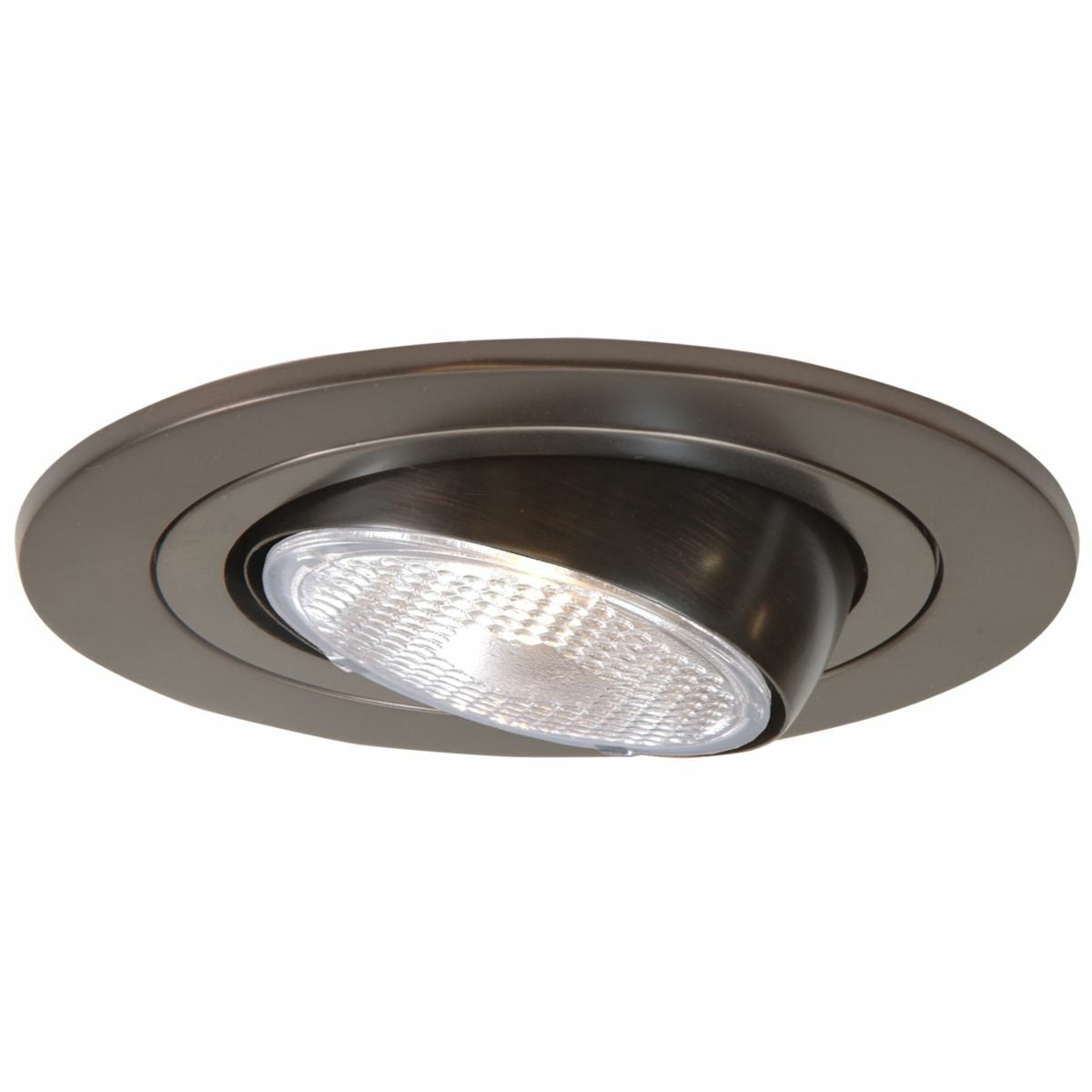 996TBZ Halo 15 deg Tilt Adjustable Round Lighting Trim, 4 in ID x 5-1/16 in OD, Incandescent Lamp, For Use With H99TAT, H99ICAT Housing and H7 Downlight Fixture, Aluminum