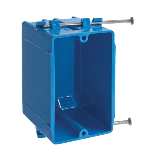 B118A Carlon New Work Outlet Box, PVC, 18 cu-in Capacity, 1 Gangs, 3-3/4 in L x 2-1/4 in W x 2-7/8 in D
