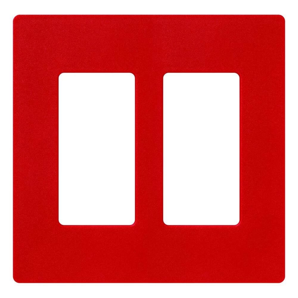 SC-2-SR Claro Wall Plate for Decorator-Style Dimmers, Switches, and Outlets, 2 Gang, Satin, Signal Red