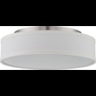 HEATHER - LED FLUSH FIXTURE WITH WHITE LINEN SHADE. AA