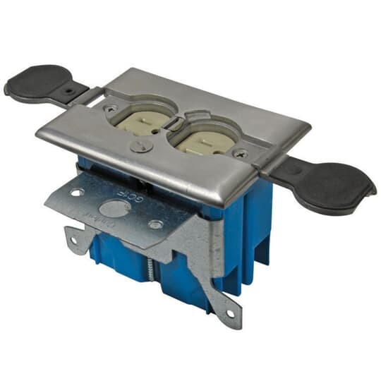 B121BFSS Carlon Adjust-A-Box Adjustable Non-Metallic Floor Box, Stainless Steel, 20 cu-in Capacity, 1 Gangs, 2.8 in L x 4.36 in W x 3.3 in H