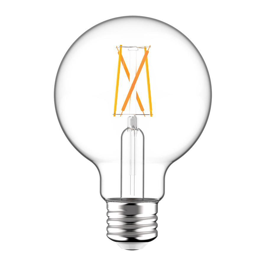 G25-3-E26-922/30-F-C-WGD G25 Dim-to-Warm Bulb, 3 W, 40 W Incandescent Equivalent, Line Shape, 350 Lumens