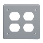 2-Gang Double Duplex Receptacle Box Cover - Gray