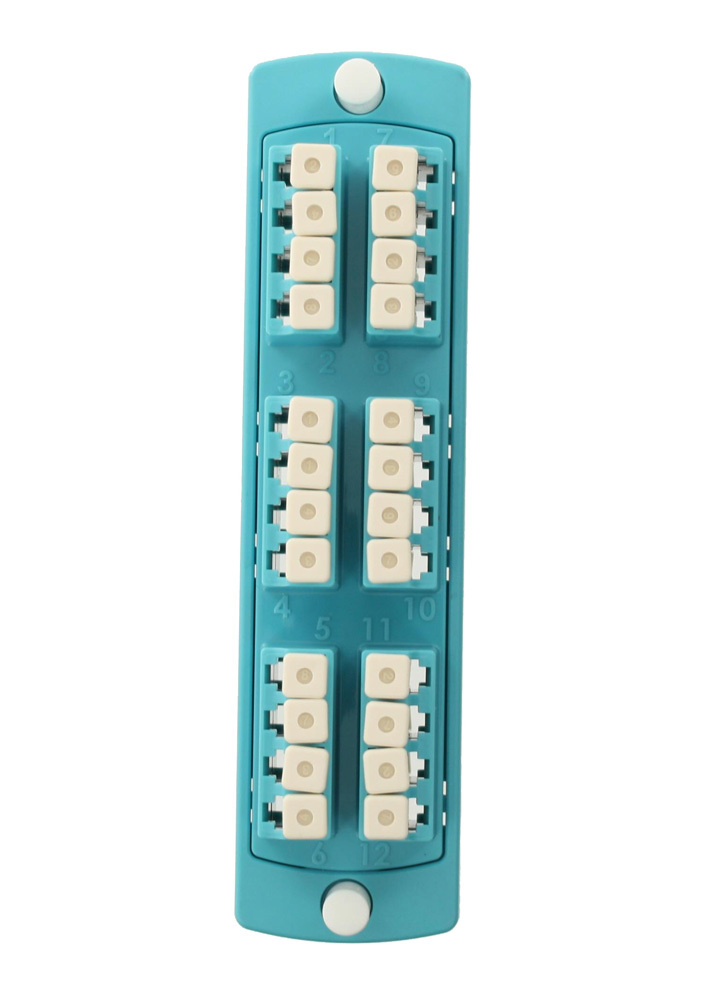 5F100-4QL OPT-X SDX Precision Molded Fiber Optic Adapter Plate, LC Quad End A, (24) Multi-Mode Fiber