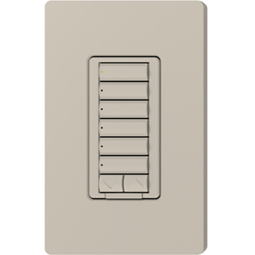RRD-W6BRL-TP seeTouch LED+ Wall Keypad for RA3 Systems, 6-Button with Raise/Lower, Neutral Required, 120V, Taupe