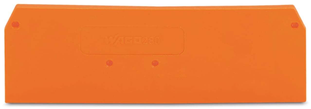 280-315 End and Intermediate Plate, For Use With Rail Mounted, Polyamide, Orange