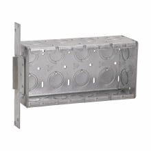 TP638 Thepitt Deep Gang Box, Steel, 62 cu-in Capacity, 4 Gangs, 14 Knockouts, 7-3/8 in W x 2-1/2 in D x 3-3/4 in H