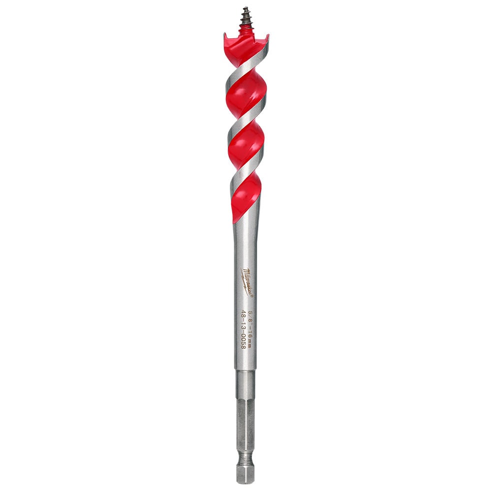 48-13-0058 Speed Feed Self-Feed Wood Bit, 5/8 in Dia, 6-1/2 in OAL, 3 in L Tapered Flute, 1/4 in Shank