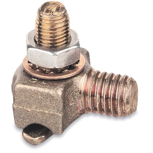 TTC3 Blackburn Type TTC Transformer Tank Ground Connector, 10 to 1 AWG Conductor, 1/2-13 UNC-2A Stud, Bronze/Copper
