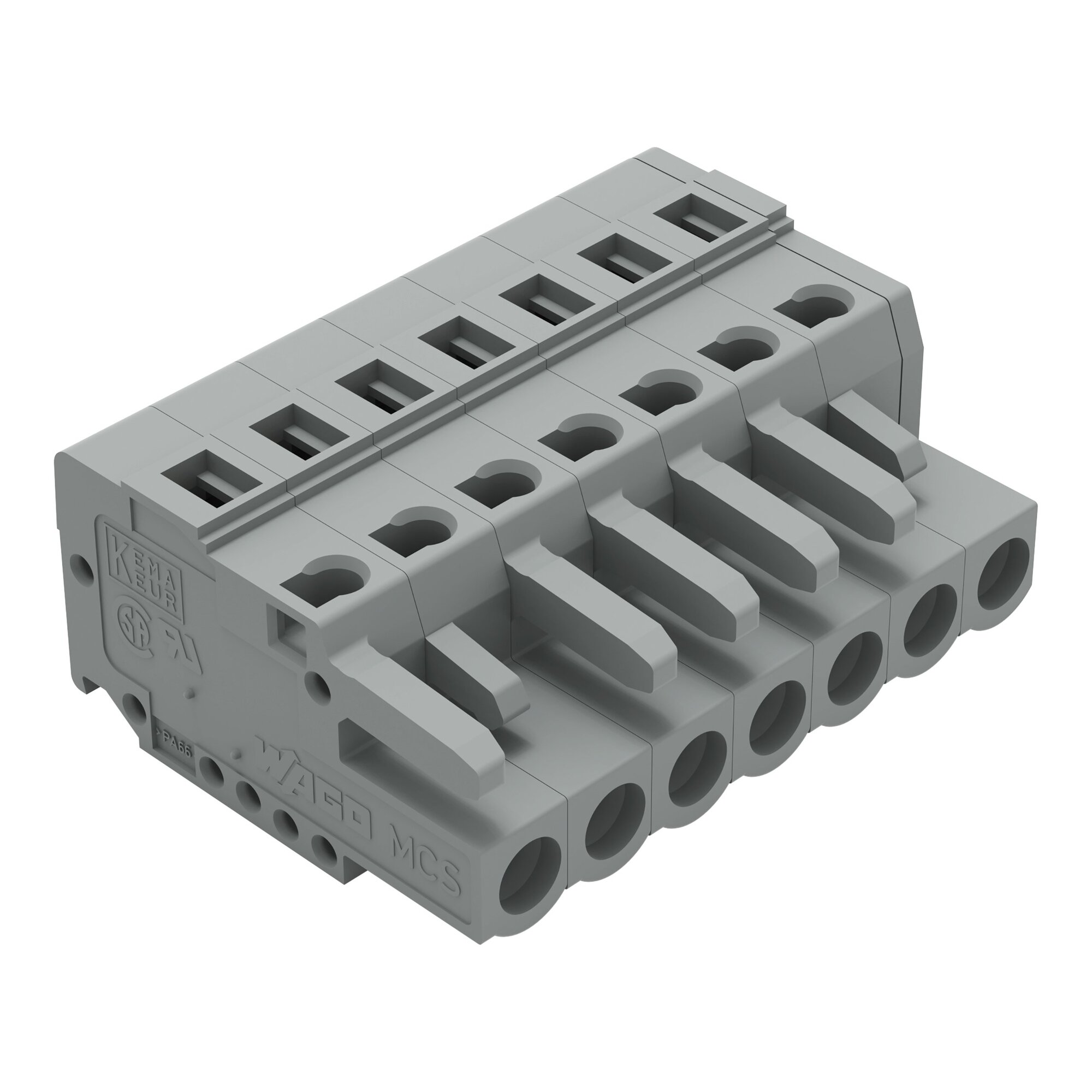 231-107/026-000 Operating Tool 1-Conductor Female Connector, 630 V, 16 A, 28 to 12 AWG Wire, 7 Poles