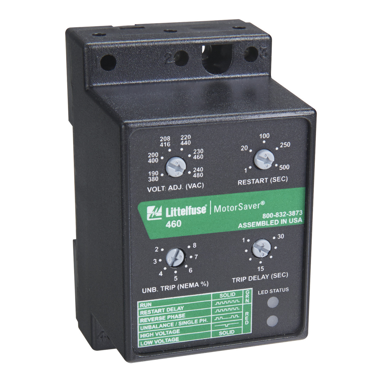 460-L Symcom Phase Monitoring Relay, 190 to 480 V AC, 1 Form C Contact