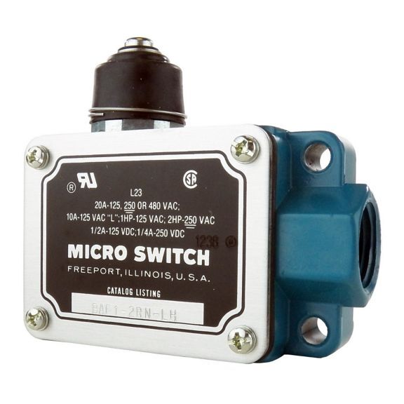 BAF1-2RN18-LH MICRO SWITCH High Current Capacity Limit Switch, 480 V AC, 20 A, Wobble Stick Actuator, 1CO SPDT Contact, 1 Poles