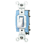 1203-LHW 3-Way Illuminated-OFF Self-Grounding Toggle Switch, 120 V AC, 15 A, 1/2 hp Power Rating