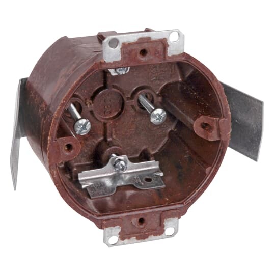 3080-9 Carlon Ceiling/Fixture Outlet Box, Phenolic, 14 cu-in Capacity, 2-1/8 in D
