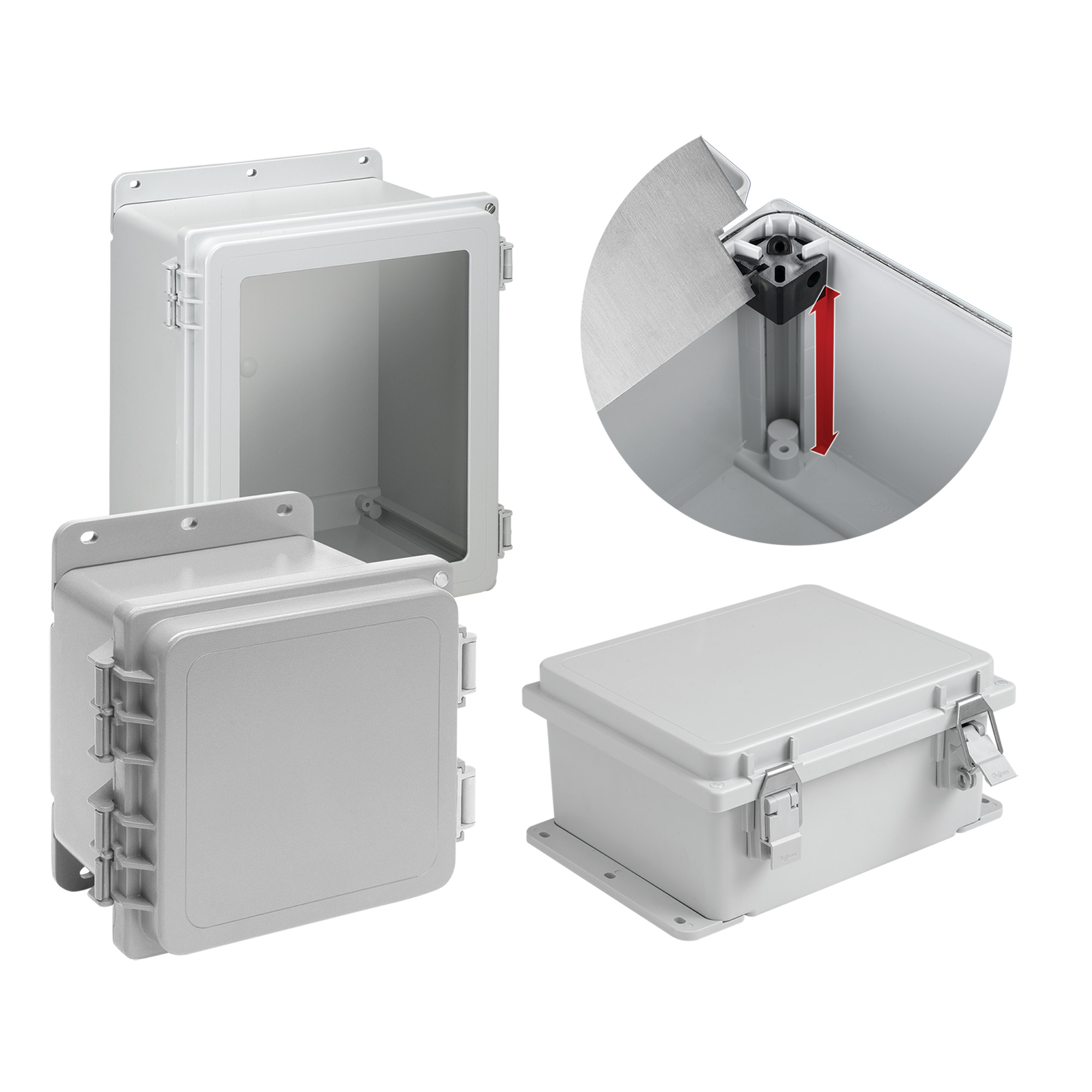 A1084PHC PolyPro PCR Lightweight Enclosure, 10.12 in L x 8.12 in W x 4.38 in D, NEMA 4X/IP66 NEMA Rating, Polyester