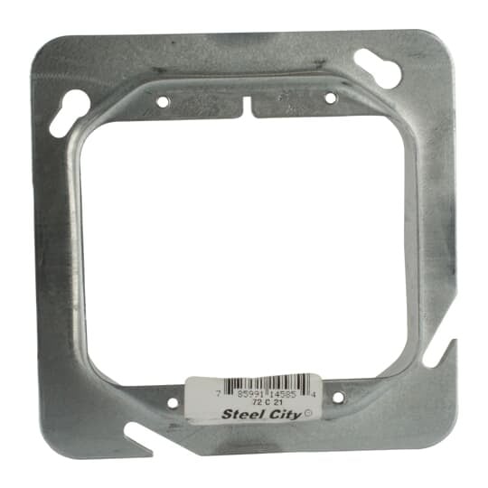 72-C-21 Steel City Outlet Box Cover, 4-11/16 in L x 4-11/16 in W, Steel