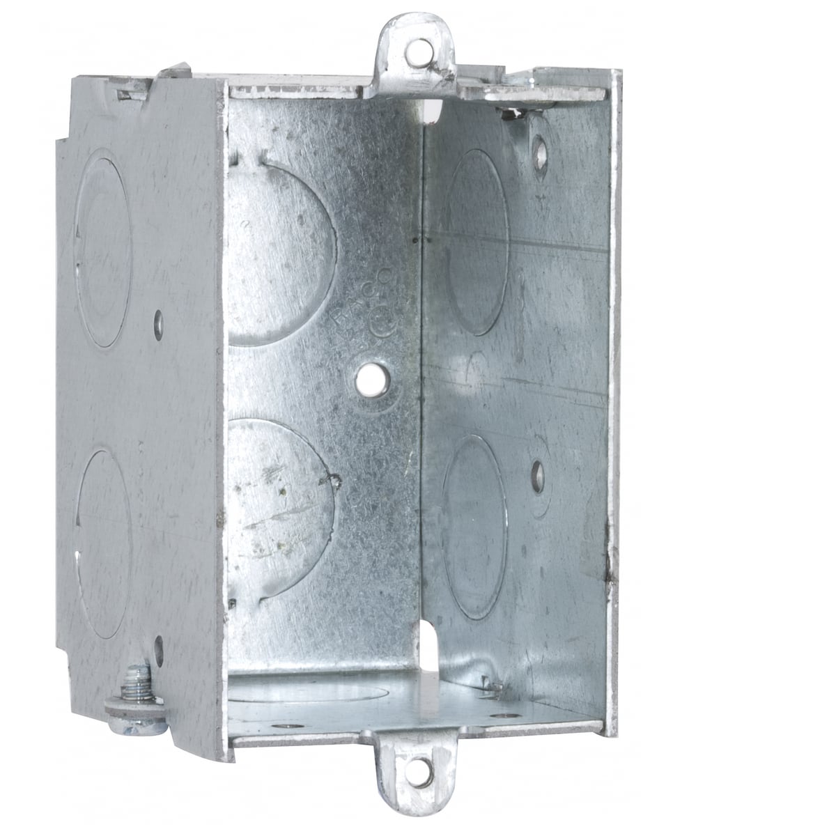 501 Gangable Switch Box, Steel, 12.5 cu-in Capacity, 1 Gangs, 1 Outlets, 8 Knockouts, 2 in H x 3.38 in W x 2.5 in D