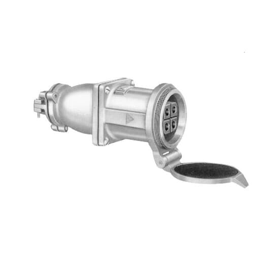 JCS1044F Russellstoll J-Line Watertight Weathertight Pin and Sleeve Connector With Screw Cap, 600 VAC, 100 A, 4 Poles, 4 Wires