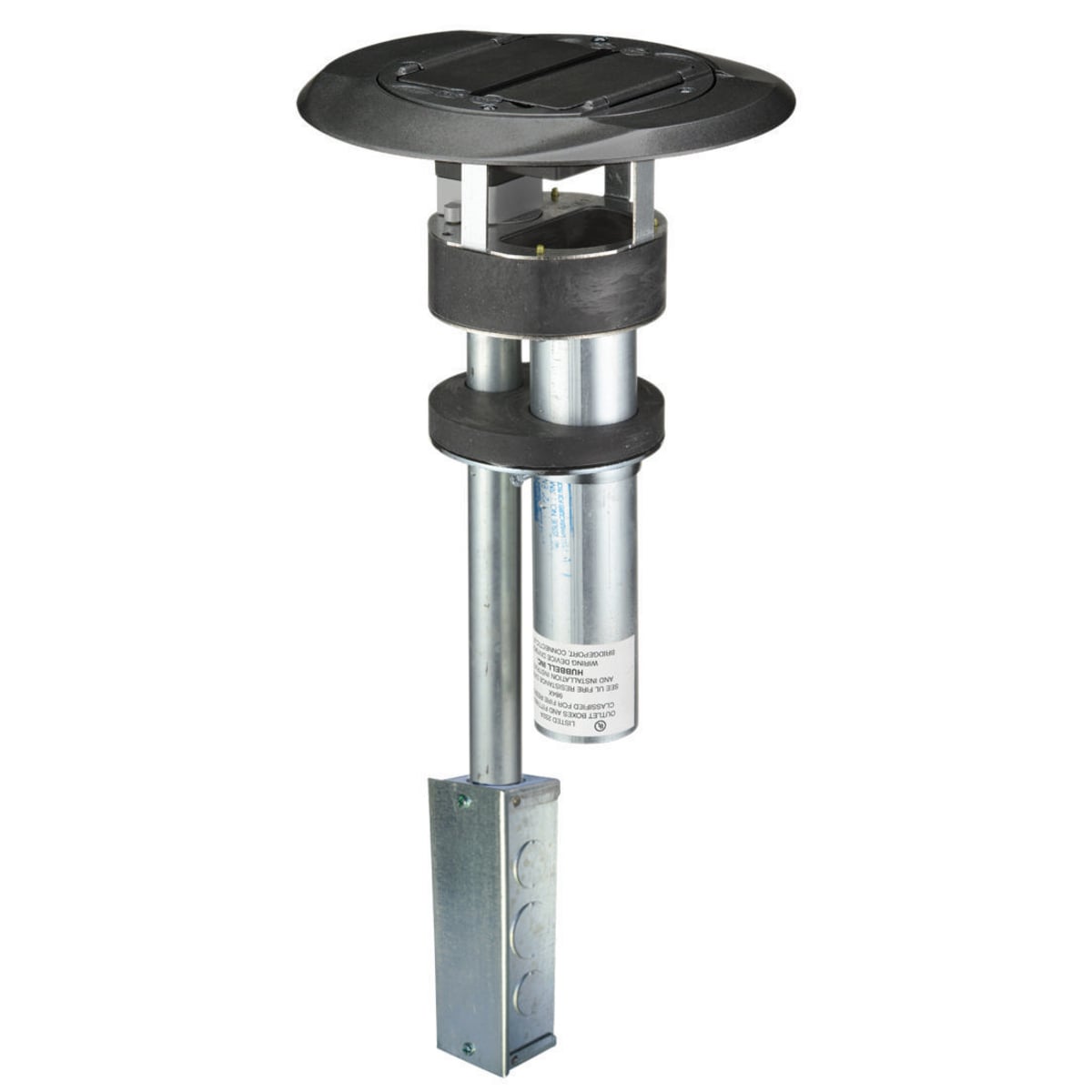 S1PT3IMBLJ 1-Piece Flush Modular Standard Sized Poke-Through Assembled Unit With Junction Box, 4 in Hole, 8 in Dia x 0.16 in THK Cover, 300 lb Capacity, Composite