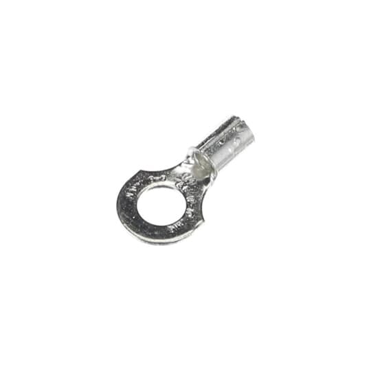 C71 Sta-Kon C Series Non-Insulated Ring Terminal, 12 to 10 AWG Conductor, 0.91 in L, Serrated Barrel, Copper, Metallic