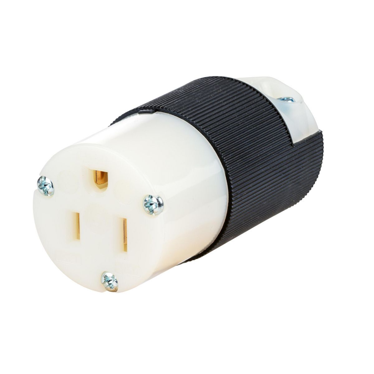 HBL5269CST Grounding Connector, 125 V, 15 A, 2 Poles, 3 Wires, Black/White