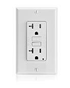 X7899-I SmartlockPro Duplex GFCI Receptacle, 125 VAC, 20 A, 2 Poles, 3 Wires, Ivory