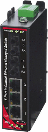 SLX-5MS Managed Industrial Ethernet Switch, ST 20km 